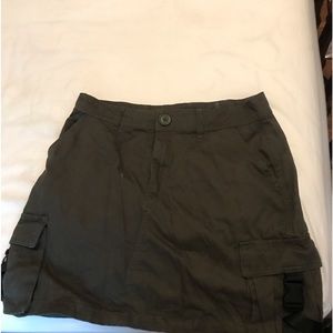 Olive Green High waisted Mini skirt